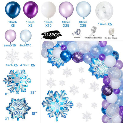 Flash Snowflake Elsa Frozen Arche Ballon Anniversaire Happy Birthday Snow Queen Balloons Party Decoration Kit Baby Shower Globos