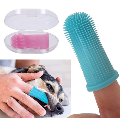 Dog Super Soft Pet Finger Toothbrush Teeth Cleaning Bad Breath Care Nontoxic Silicone Toothbrush Tool Dog Cat Cleaning Supplies