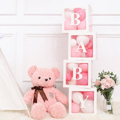 Baby Shower Decoration Boy Girl Transparent Balloon Box Letter Frist 1st Birthday Wedding Party Gender Reveal Baptism Decoration