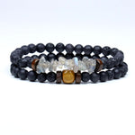 Trend Men's Bracelet Lava Stone Labradorite Moonstone Beads Bracelet Chakra Yoga Wood Bead Bracelet For Men Jewelry Bileklik