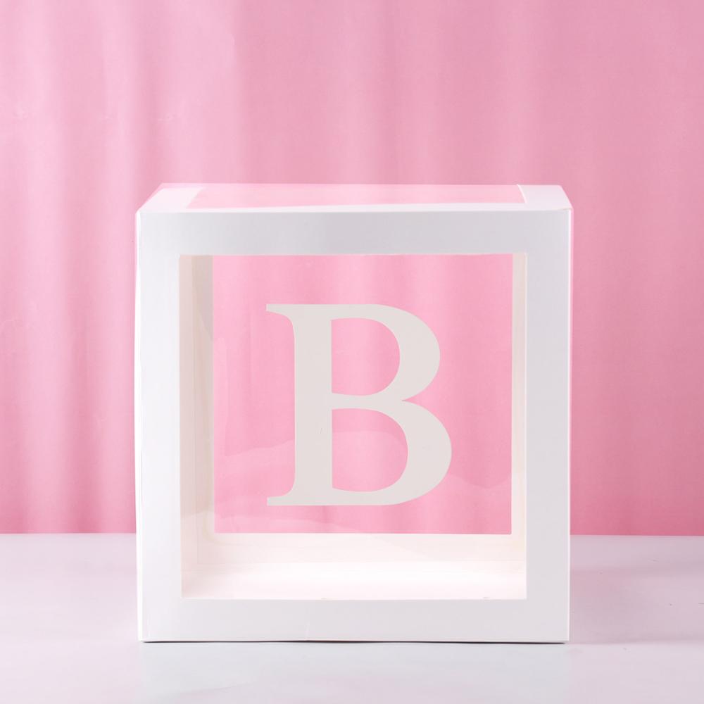 Baby Shower Decoration Boy Girl Transparent Balloon Box Letter Frist 1st Birthday Wedding Party Gender Reveal Baptism Decoration