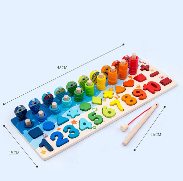 Wooden Toys Montessori for Kids Montessori Board Math Fishing  Montessori Toys wooden educational toys for baby 1 2 3 Years Old