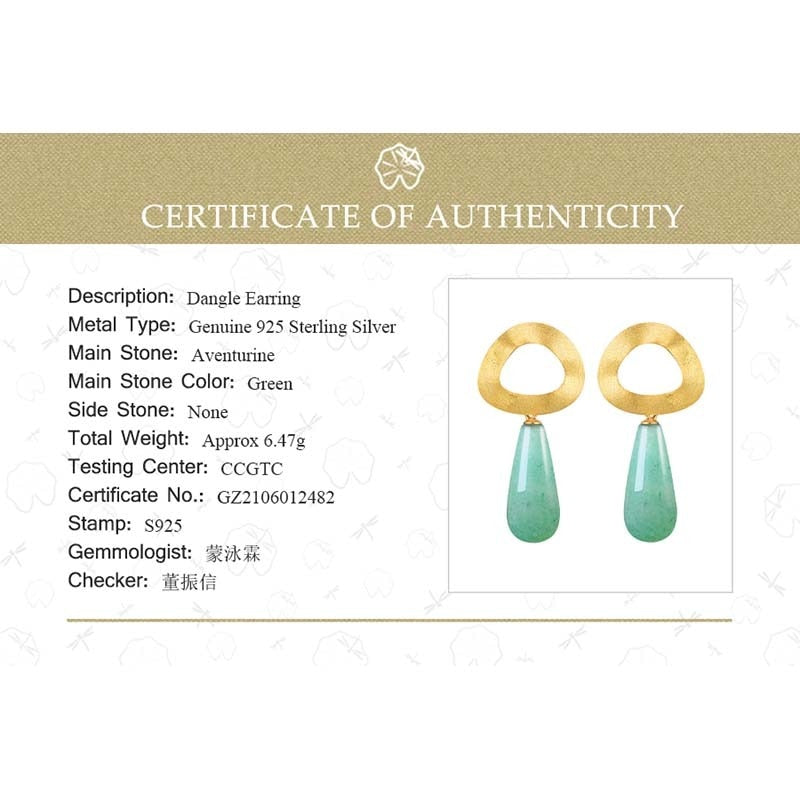 Lotus Fun Natural Gemstone Minimalist Style Uneven Geometric Shape Dangle Earring Real 925 Sterling Silver Handmade Fine Jewelry