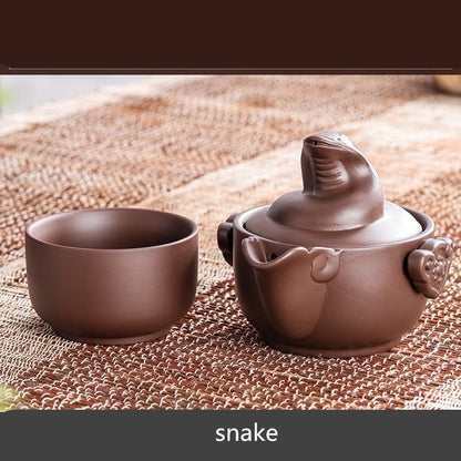 Chinese Twelve zodiac Portable Travel Tea Set Yixing Purple Clay Teapot Quik Pots Teaware Chinese Drink Teapots NLSLASI