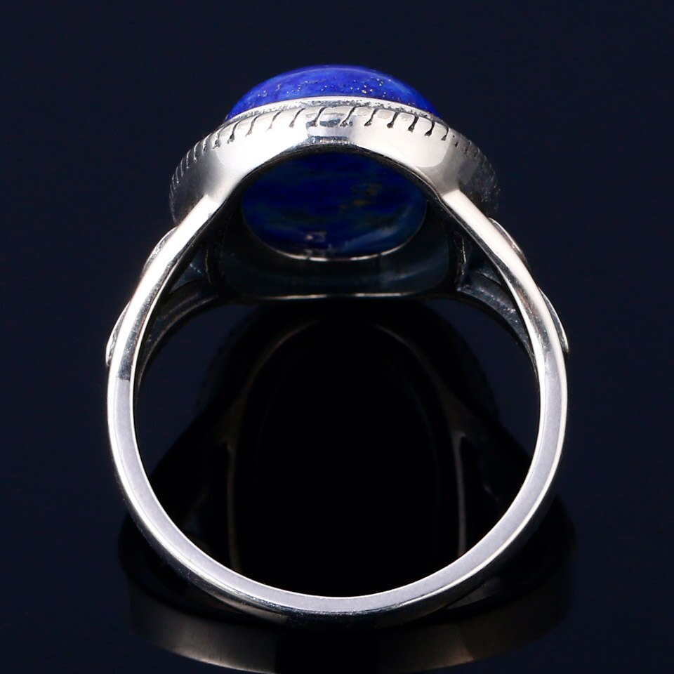 Oval Large Natural Lapis Various Gemstone Rings Silver Jewelry For Women Gift Engagement Rings Dropping