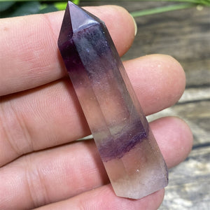 Fluorite Tower Natural Stone Crystal Healing  Wand Gem Minerals Green Reiki Purple Fengshui  For Home Decoratiom Accessories