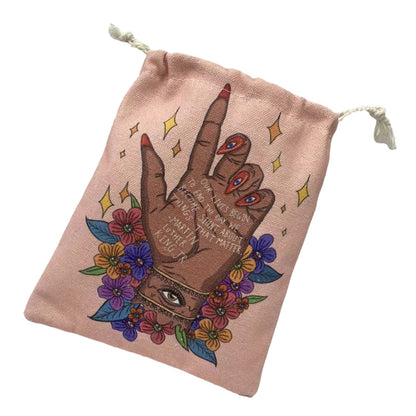 Eyes Hand Pattern Tarot Cards Storage Bag Tarot Card Deck Holder Pouch Drawstring Jewelry Board Games Dice Gift Bags Organizer