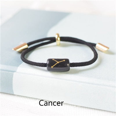 12 Constellation Zodiac Bracelet For Women Men Ceramics Engrave Charm Lucky couple Bracelets Fashion Jewelry Reiki best
