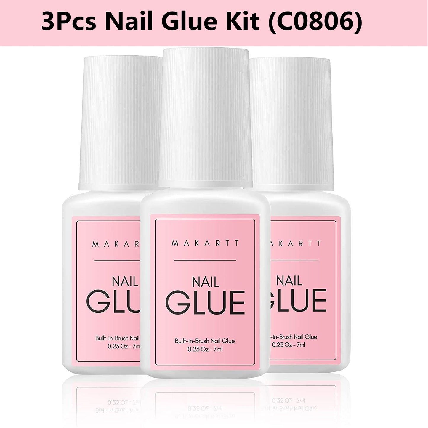 Makartt Nail Glue for Acrylic Nails Super Brush on Nail Glue Kit Bond Quickly Artificial Nail Adhesive Glue for Nail Tips