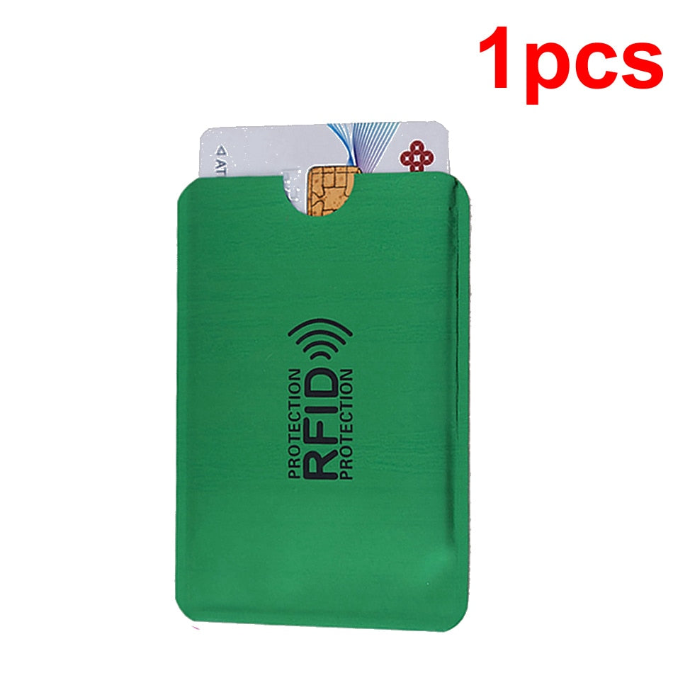 Men Anti Rfid Wallet Blocking Reader Lock Bank Card Holder Id Bank Card Case Protection Metal Credit NFC Holder Aluminium 6*9cm