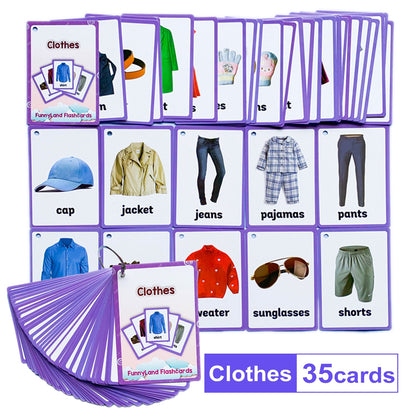 Children Baby English Learning Word Pocket Card Flashcard Montessori Educational Toys Words Table Game Gift for Kids Montessori