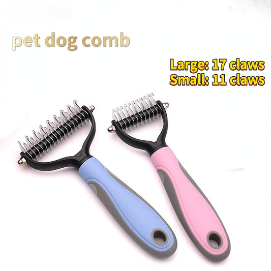 Pets Fur Knot Cutter Dog Grooming Shedding Tools Pet Cat Hair Removal Comb Brush Double Sided Pet Products Comb for Cats