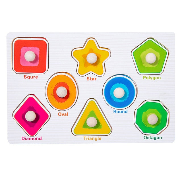 Baby Educational Wooden Toys Montessori Early Learning Rainbow Wooden 3d Puzzle Board Game Preschool Toys For Children