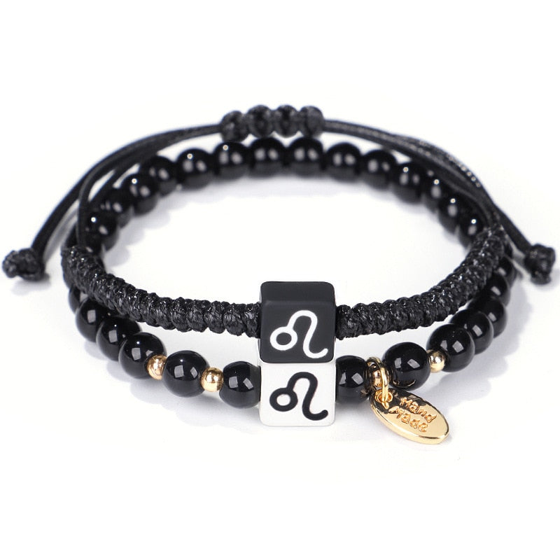 Ailodo 12 Constellations Rope Chain Woven Bracelets For Women Men Kids Handmade 12 Horoscope Zodiac Sign Bracelets Jewelry Gifts