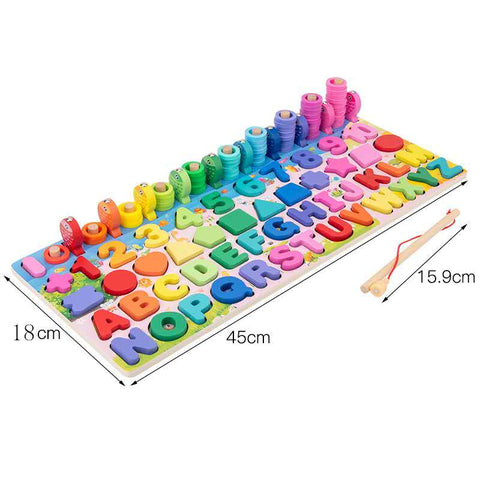 Montessori Educational Wooden Toys for Kids 2 to 4 years old Montessori Board Math Fishing Educational Toys 2 years Baby Toys