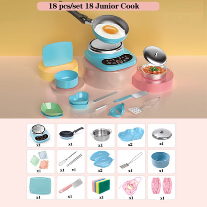 Children's Mini Kitchen Complete Cooking Girl Small Kitchen Set Children's Puzzle Play House Toys Real Cooking Food Set for Kids