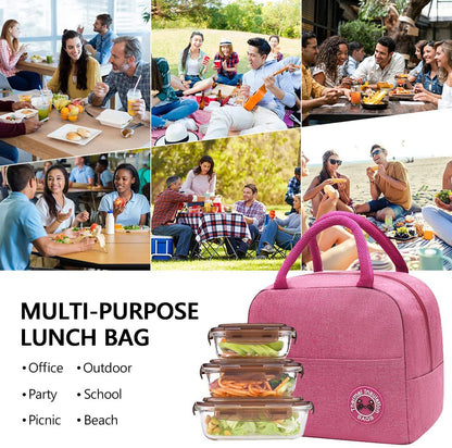 Cooler Bags Portable Zipper Thermal Gold Initials Letter Print Lunch Bags for Women Convenient Lunch Box Tote Food Storage Bags