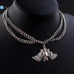 Doreen Box Halloween Punk Necklace Black Bat Animal Octopus Multilayer Layered Pendant Necklace For Women Men Jewelry Gift, 1 PC