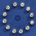 Silver 925 Fashion 12 Constellation Zodiac Metal Beads for Jewelry Making Fit Original Silver JIUHAO Charms Bracelets Bangle
