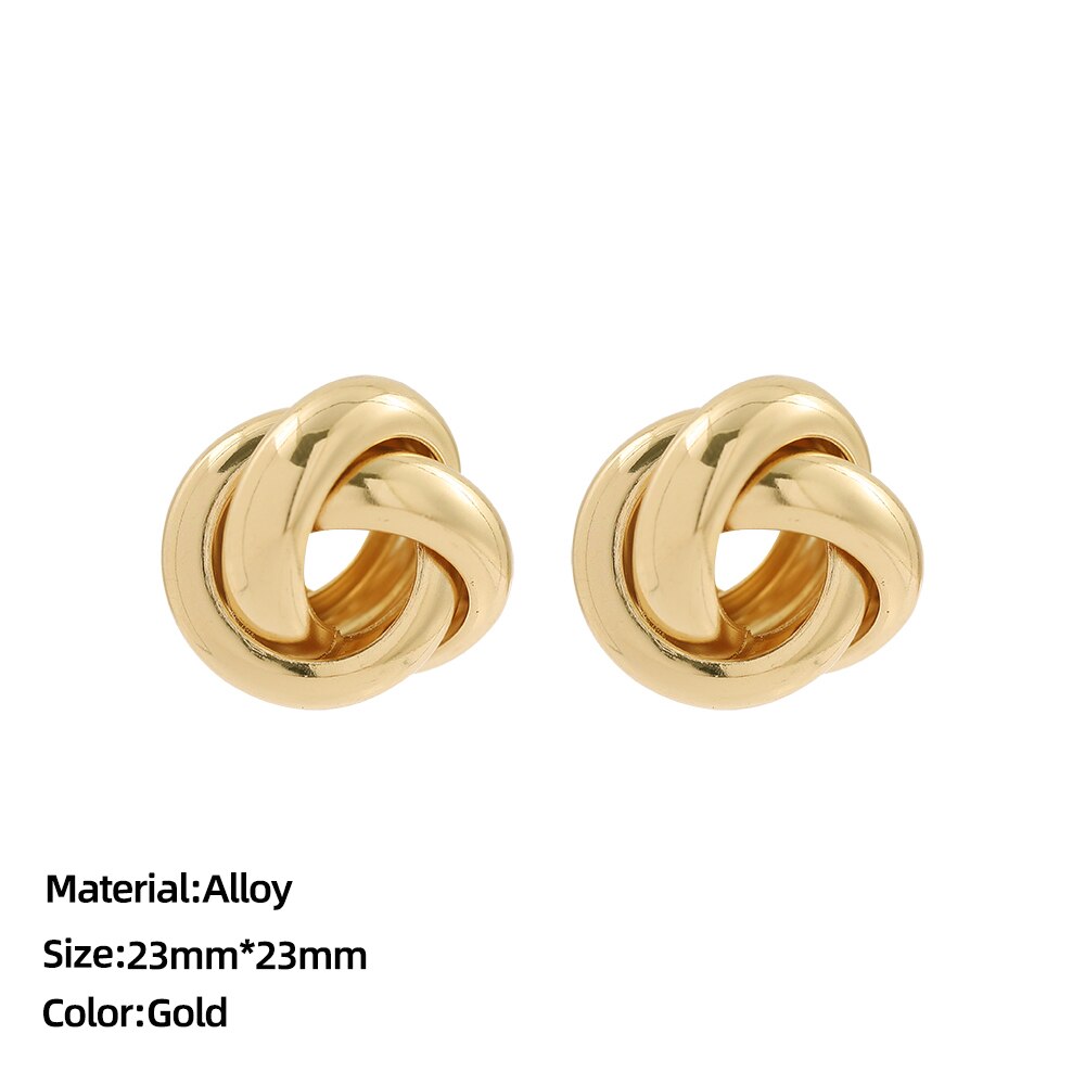 Classic Stainless Steel Ear Buckle for Women Trendy Gold Color Small Large Circle Hoop Earrings Punk Hip Hop Jewelry Accessories