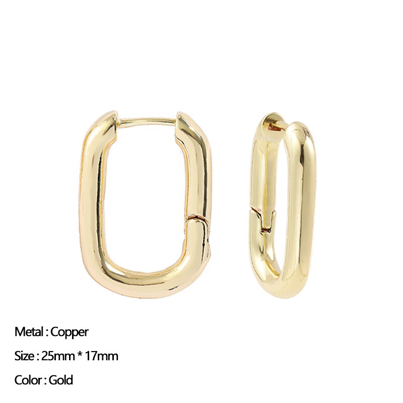 Classic Stainless Steel Ear Buckle for Women Trendy Gold Color Small Large Circle Hoop Earrings Punk Hip Hop Jewelry Accessories