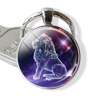 12 Constellations Keychain Constellation Key Rings Zodiac Sign Key Chain Pendant Jewelry Libra Aries Leo Fashion Birthday Gift