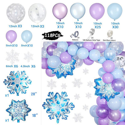 Flash Snowflake Elsa Frozen Arche Ballon Anniversaire Happy Birthday Snow Queen Balloons Party Decoration Kit Baby Shower Globos