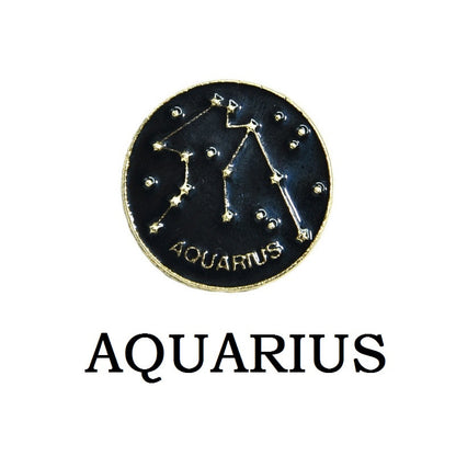 Creative 12 Constellation Badge Star Zodiac Sign Horoscope Leo Libra Virgo Enamel Brooch Personality Lapel Backpack Pins Jewelry