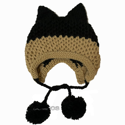 BomHCS Cute Fox Ears Beanie Winter Warm 100% Handmade Knit Hat