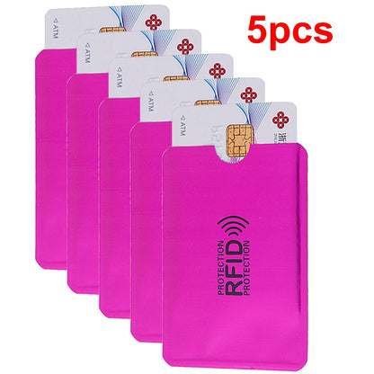 Men Anti Rfid Wallet Blocking Reader Lock Bank Card Holder Id Bank Card Case Protection Metal Credit NFC Holder Aluminium 6*9cm