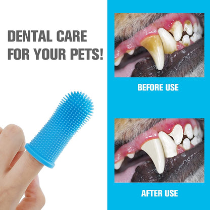 Dog Super Soft Pet Finger Toothbrush Teeth Cleaning Bad Breath Care Nontoxic Silicone Toothbrush Tool Dog Cat Cleaning Supplies