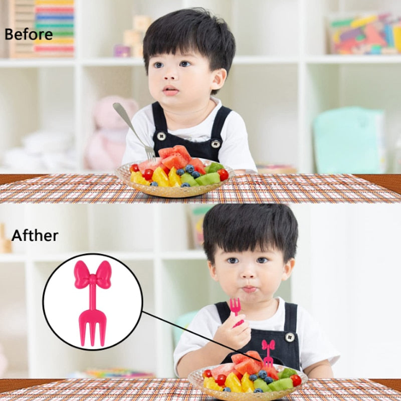 Cartoon fruit fork toothpick cute animal food selection mini sauce bottle lunch box decoration children's food supplement tool