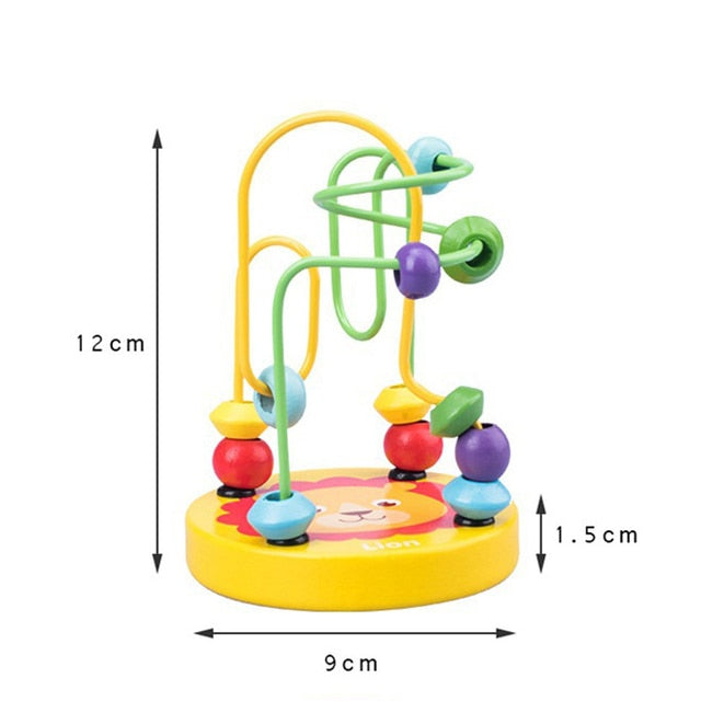 Baby Montessori Educational Math Toy Wooden mini Circles Bead Wire Maze Roller Coaster Abacus Puzzle toys For Kids Boy Girl Gift