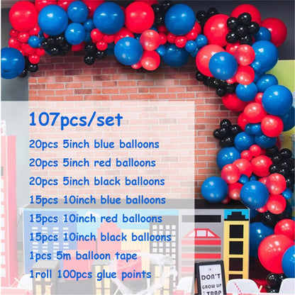 107pcs Red Blue Latex Arch Kit Garland Balloon Baby Boy Girl First Birthday Party Decorations Kids Toys Baby Shower Supplies