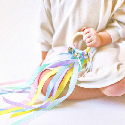 Montessori Style Sensory Toy Child Instruments Bells Baby Ribbon Ring Newborns Upwards Develop Color Recognition Sensory Toy