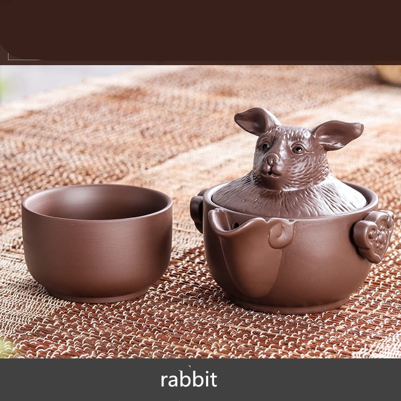 Chinese Twelve zodiac Portable Travel Tea Set Yixing Purple Clay Teapot Quik Pots Teaware Chinese Drink Teapots NLSLASI