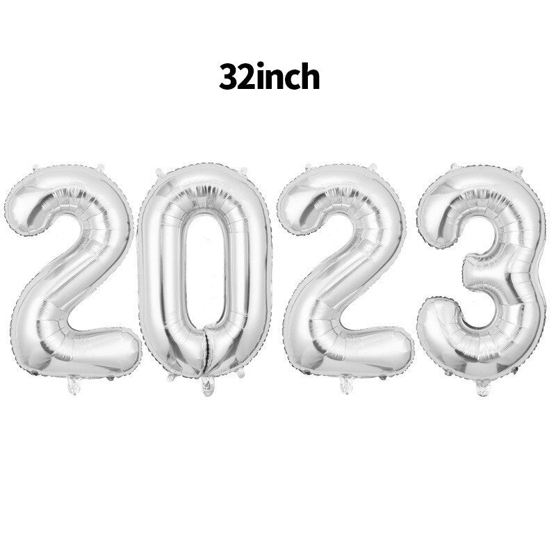 2023 Happy New Year Balloons Garland Arch Kit Christmas Eve Party Decorations For Home Supplies Xmas Foil Latex Globos