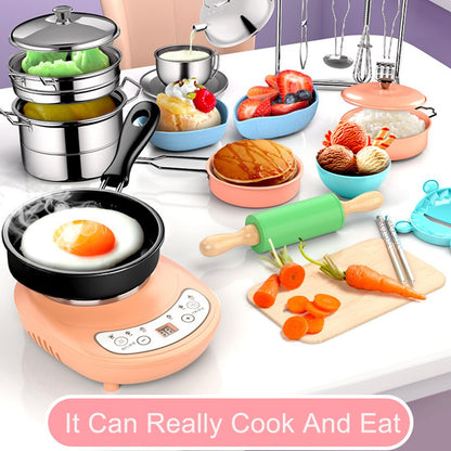 Children's Mini Kitchen Complete Cooking Girl Small Kitchen Set Children's Puzzle Play House Toys Real Cooking Food Set for Kids