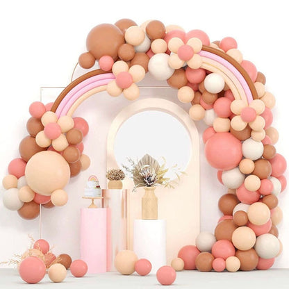 163pcs Dusty Pink Rainbow Balloon Garland Arch Kit Wedding Birthday Balloons Decoration Boho Party Kids Baby Shower Arche Ballon