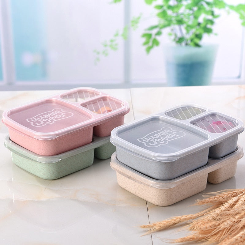 Separate lunch box Portable Bento Box Lunchbox Leakproof Food Container Microwave oven Dinnerware for Students