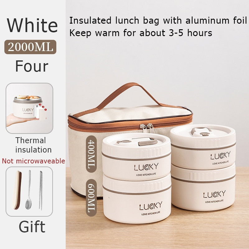 New Thermal Lunch Box Portable Japanese Style Bento Box Lunchbox Leakproof Food Container Microwave oven Dinnerware for Students