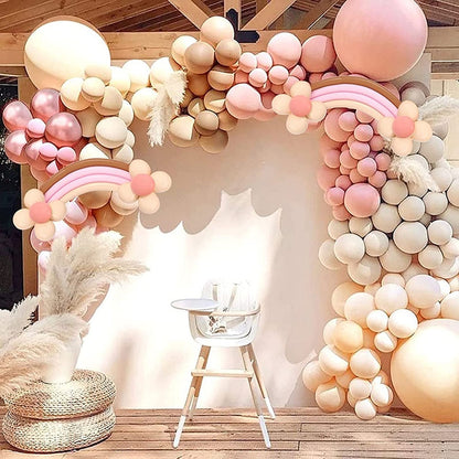 163pcs Dusty Pink Rainbow Balloon Garland Arch Kit Wedding Birthday Balloons Decoration Boho Party Kids Baby Shower Arche Ballon