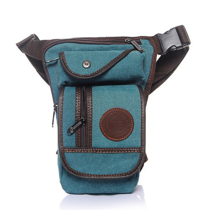 High Quality Men&#39;s Canvas Drop Leg Bag Military Motorcycle Multi-purpose Messenger Shoulder Bags Belt Hip Bum Waist Fanny Pack