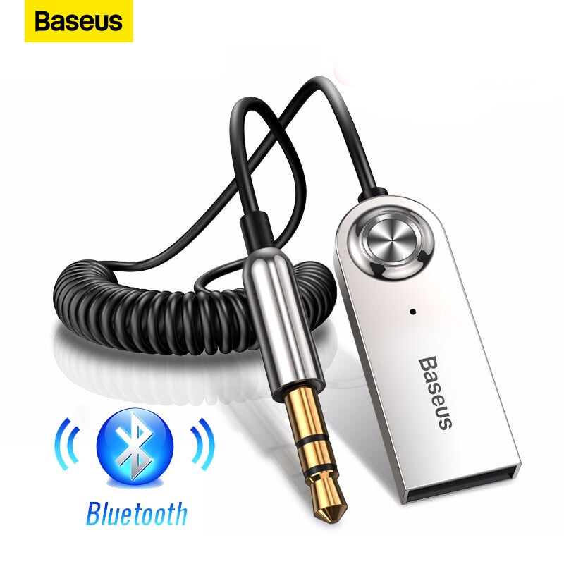 Baseus AUX Bluetooth Adapter Car 3.5mm Jack Dongle Cable Handfree Car Kit Audio Transmitter Auto Bluetooth 5.0 Receiver