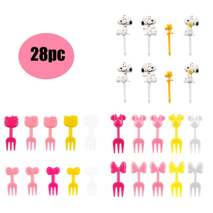 Cartoon fruit fork toothpick cute animal food selection mini sauce bottle lunch box decoration children's food supplement tool