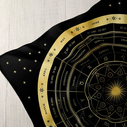 Tarot Tapestry Wall Hanging Tarot tablecloth Altar cloth Wheel of the Zodiac Astrology Wheel of the Year sun moon Room Decor Art