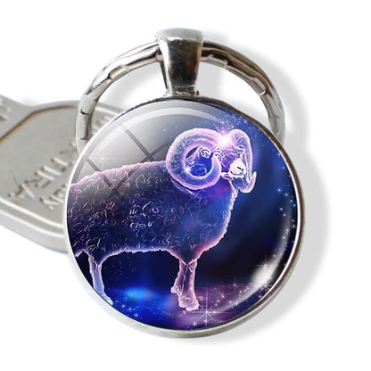 12 Constellations Keychain Constellation Key Rings Zodiac Sign Key Chain Pendant Jewelry Libra Aries Leo Fashion Birthday Gift