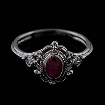 Engagement Proposal Ring Ruby Thai Silver Gemstone Rings Anniversary Wedding Gift