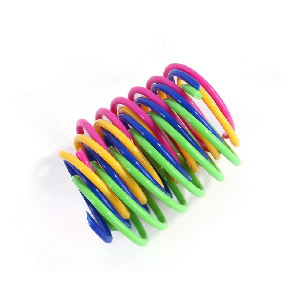 4/8/16/20pcs Kitten Cat Toys Wide Durable Heavy Gauge Cat Spring Toy Colorful Springs Cat Pet Toy Coil Spiral Springs Pet Life
