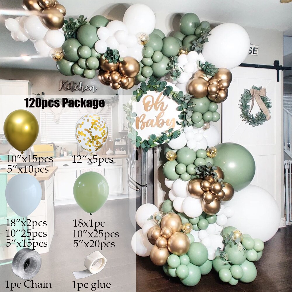 Animal Printed Balloon Arch Kit Jungle Safari Green Latex Balloons Wild One Birthday Wedding Baby Shower Party Decor Supplies